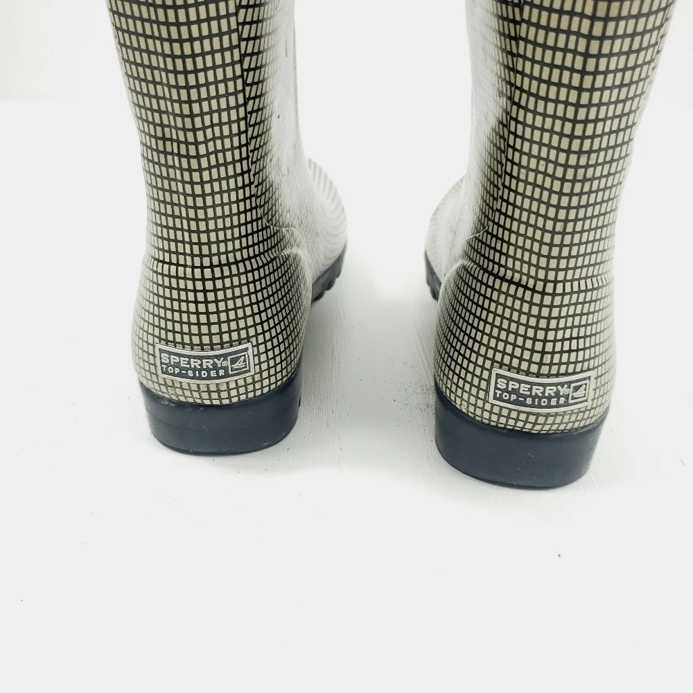 Sperry gingham rubber boots women size 6 - Picture 3 of 7